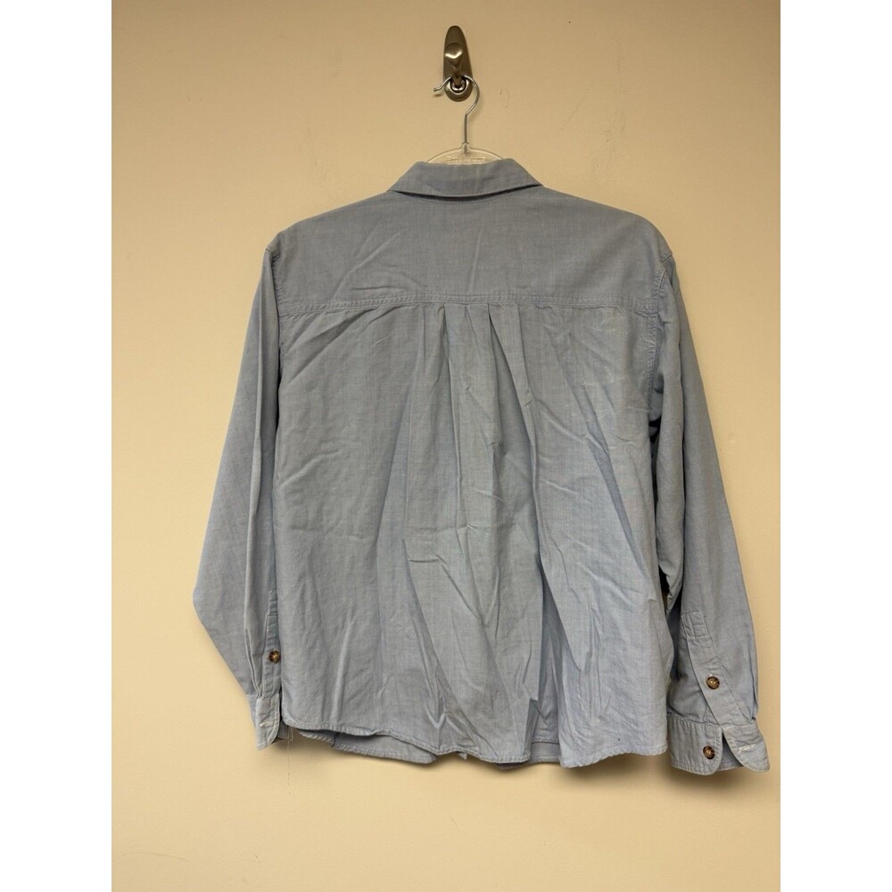 Duck Embroided Button Up Long Sleeve Cotton Rustic Cabin Cottagecore Hunt Read - Picture 7 of 8